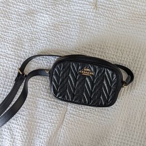 Coach Black Quilted Leather Convertible Crossbody/Belt Bag